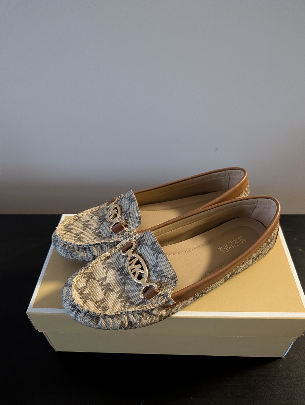 Michael Kors Women's Brown Logo-Print Driving Sneakers
